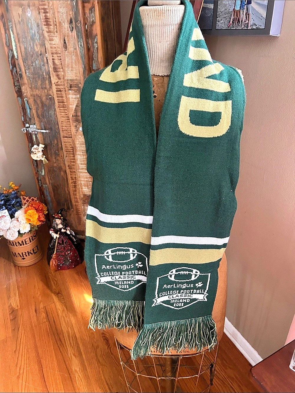 Aer Lingus College Football Classic Ireland 2023 scarf Green & Yellow